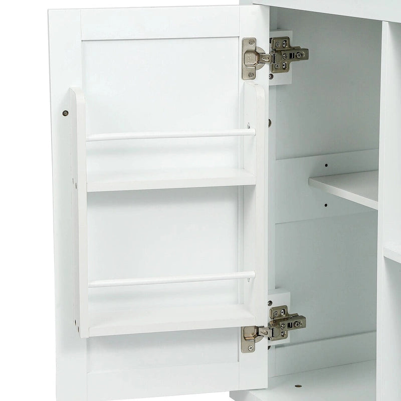 Rolling Kitchen Island Cart with Drop-Leaf | White / Blue / Black