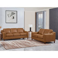 Top-Grain Leather Sofa & Loveseat Set | Track Arm | Brown / Truffle / Cognac / Taupe