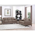Top-Grain Leather Sofa & Loveseat Set | Track Arm | Brown / Truffle / Cognac / Taupe