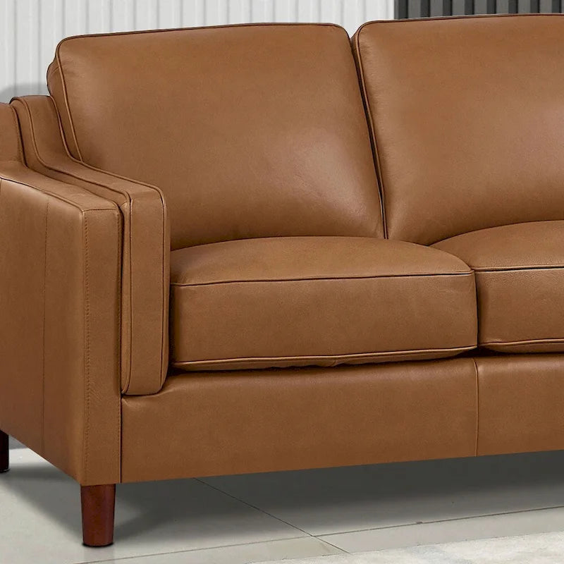 Top-Grain Leather Sofa & Loveseat Set | Track Arm | Brown / Truffle / Cognac / Taupe