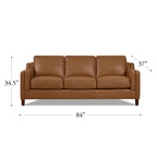 Top-Grain Leather Sofa & Loveseat Set | Track Arm | Brown / Truffle / Cognac / Taupe