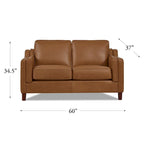 Top-Grain Leather Sofa & Loveseat Set | Track Arm | Brown / Truffle / Cognac / Taupe