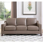 Top-Grain Leather Sofa & Loveseat Set | Track Arm | Brown / Truffle / Cognac / Taupe