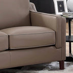 Top-Grain Leather Sofa & Loveseat Set | Track Arm | Brown / Truffle / Cognac / Taupe