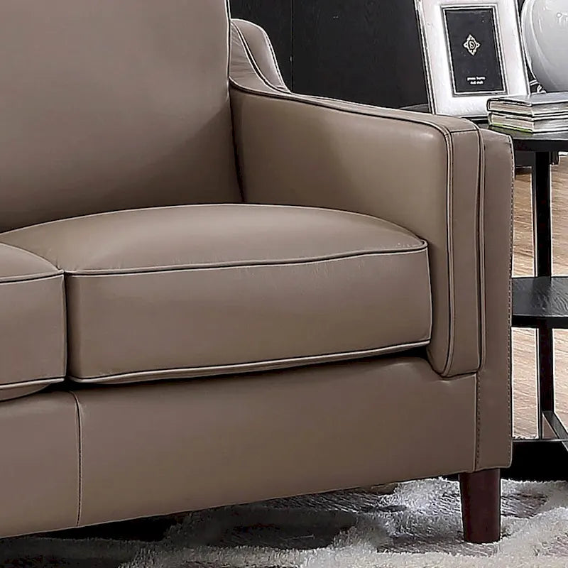 Top-Grain Leather Sofa & Loveseat Set | Track Arm | Brown / Truffle / Cognac / Taupe