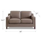 Top-Grain Leather Sofa & Loveseat Set | Track Arm | Brown / Truffle / Cognac / Taupe