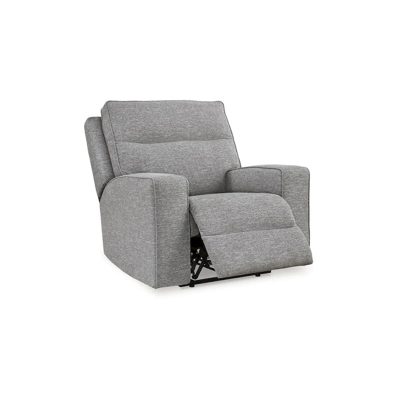 Pewter Power Recliner, 1-Seat, Polyester Fabric