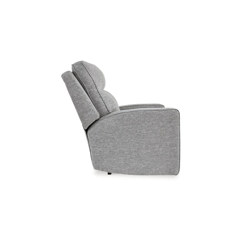 Pewter Power Recliner, 1-Seat, Polyester Fabric