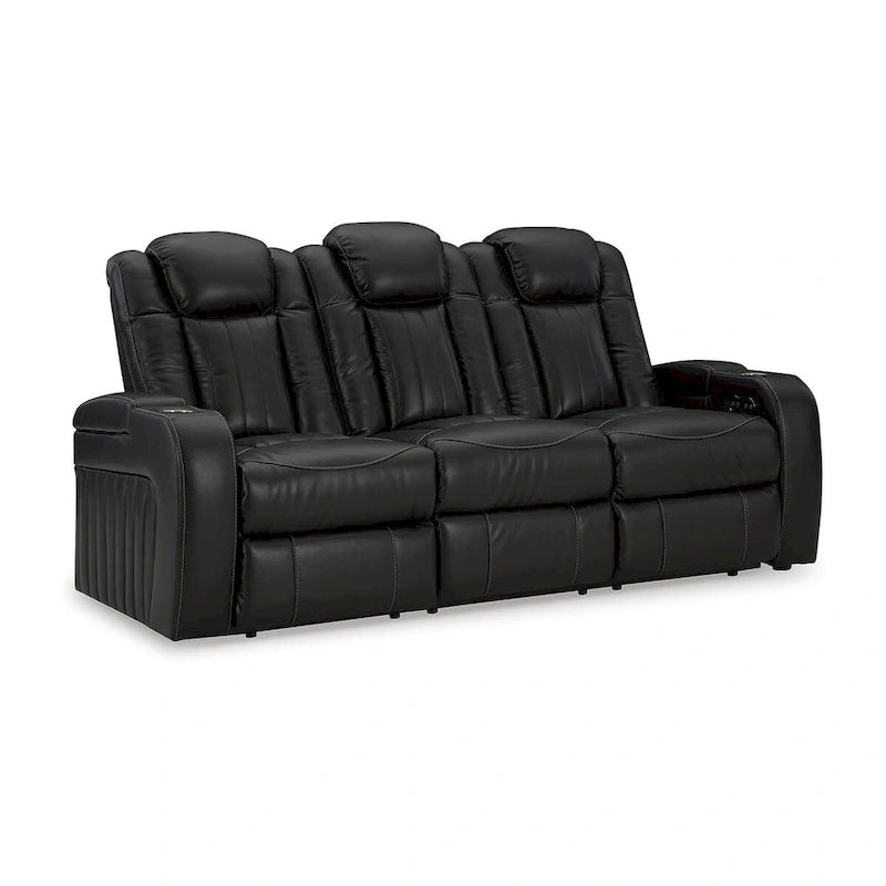Midnight Power Reclining Sofa, 2-Seat, Faux Leather – 86"W × 42"D × 42"H