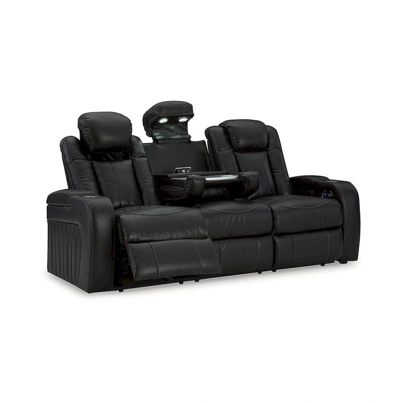 Midnight Power Reclining Sofa, 2-Seat, Faux Leather – 86"W × 42"D × 42"H