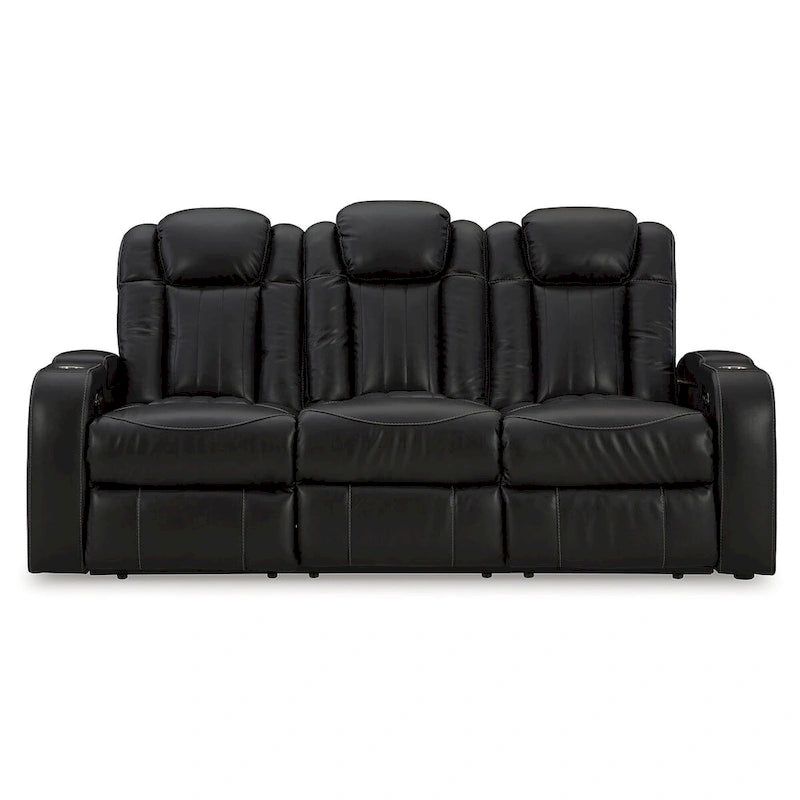 Midnight Power Reclining Sofa, 2-Seat, Faux Leather – 86"W × 42"D × 42"H