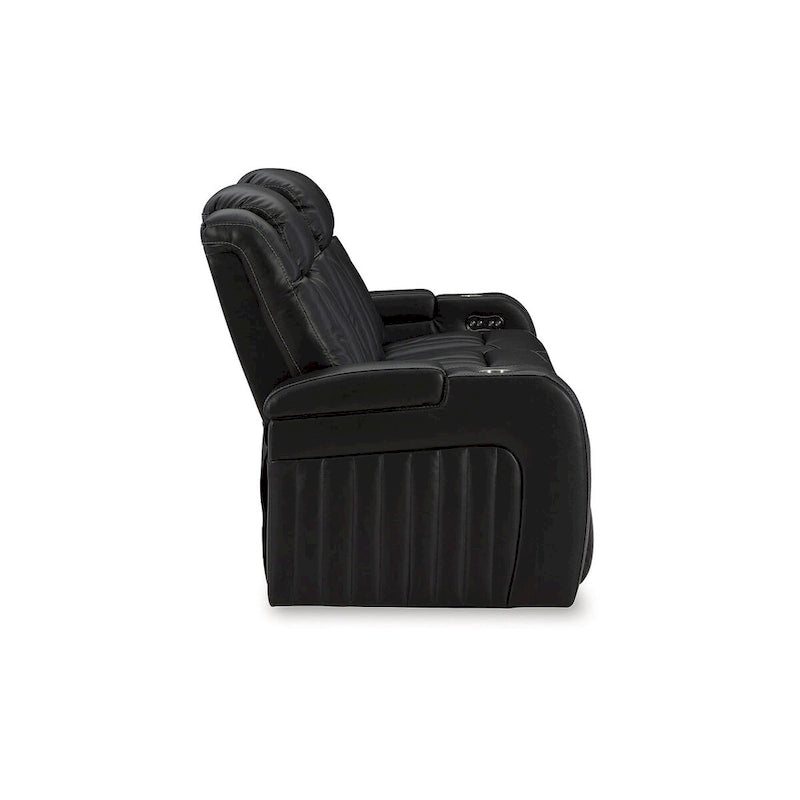 Midnight Power Reclining Sofa, 2-Seat, Faux Leather – 86"W × 42"D × 42"H