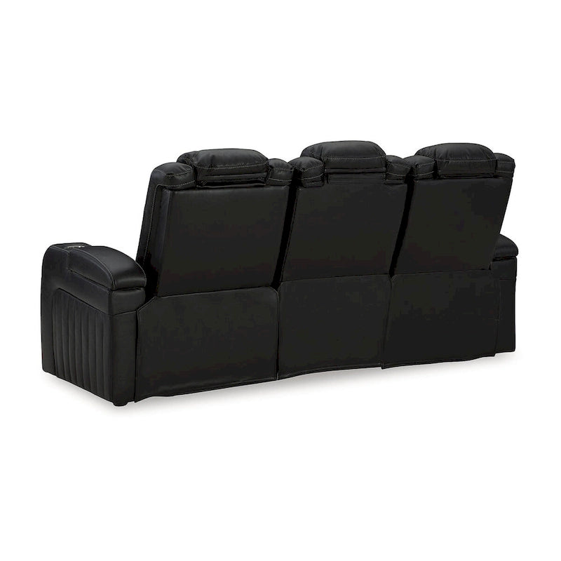 Midnight Power Reclining Sofa, 2-Seat, Faux Leather – 86"W × 42"D × 42"H