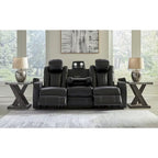Midnight Power Reclining Sofa, 2-Seat, Faux Leather – 86"W × 42"D × 42"H