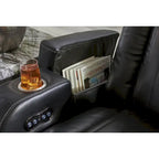 Midnight Power Reclining Sofa, 2-Seat, Faux Leather – 86"W × 42"D × 42"H