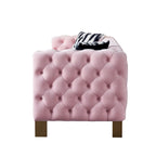 Cream / Blue / Pink / Green / Black Velvet Tufted 3-Seater Sofa – Golden Legs