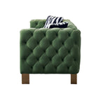 Cream / Blue / Pink / Green / Black Velvet Tufted 3-Seater Sofa – Golden Legs