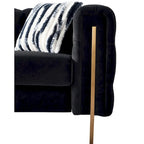 Cream / Blue / Pink / Green / Black Velvet Tufted 3-Seater Sofa – Golden Legs