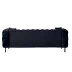 Cream / Blue / Pink / Green / Black Velvet Tufted 3-Seater Sofa – Golden Legs