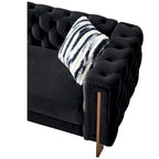 Cream / Blue / Pink / Green / Black Velvet Tufted 3-Seater Sofa – Golden Legs