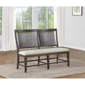 Brown/Beige Linen Fabric Rustic Dining Bench – 2 or 3 Seater