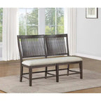 Brown/Beige Linen Fabric Rustic Dining Bench – 2 or 3 Seater