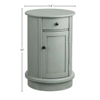 Grey Wood-Top Accent Cabinet with Door & Drawer