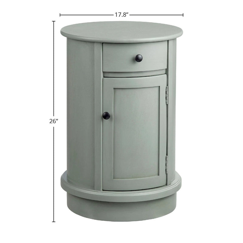 Grey Wood-Top Accent Cabinet with Door & Drawer