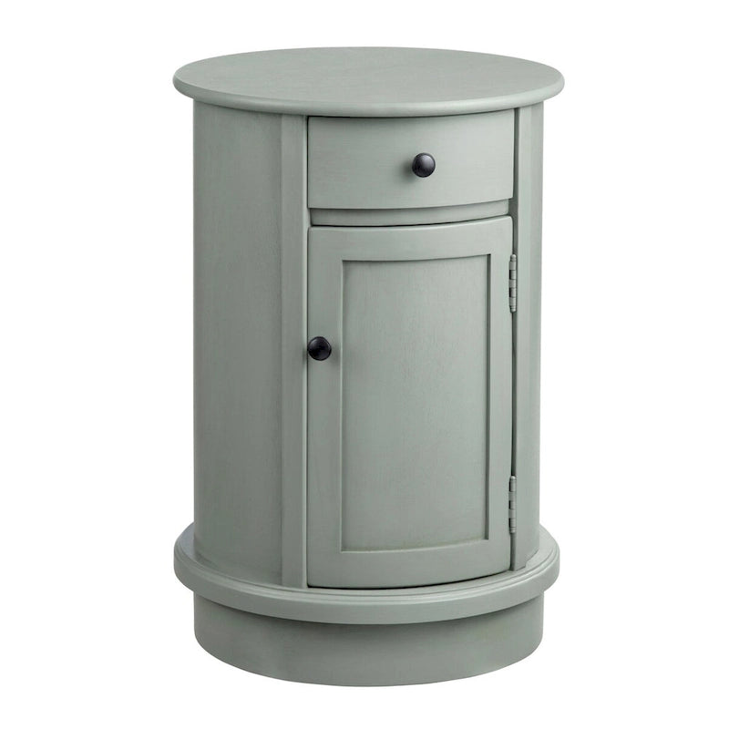 Grey Wood-Top Accent Cabinet with Door & Drawer