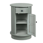 Grey Wood-Top Accent Cabinet with Door & Drawer