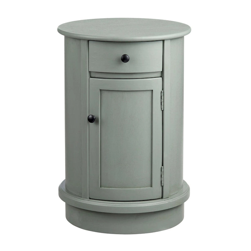 Grey Wood-Top Accent Cabinet with Door & Drawer