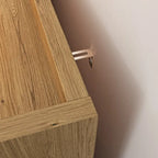 Natural Wood 5-Drawer Dresser with Gold Handles – Brown