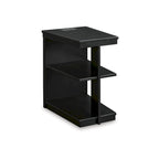 Black Chairside End Table with USB Ports – 16W x 21D x 24H