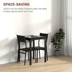 Rustic Brown 3-Piece Dining Table Set for 2, Counter Height with Slatted Chairs