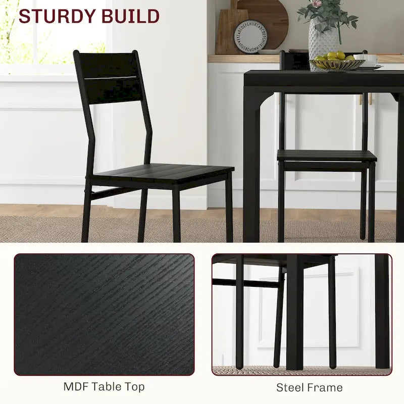 Rustic Brown 3-Piece Dining Table Set for 2, Counter Height with Slatted Chairs