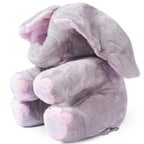 Peluche animado de elefante Kaia que canta con función interactiva de "peek-a-boo"
