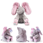 Peluche animado de elefante Kaia que canta con función interactiva de "peek-a-boo"