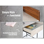 48" Writing Desk with Drawers & Privacy Panel – Rustic Brown / Walnut Cement, 1 Person