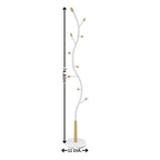 Black Branch-Style Standing Coat Rack with 9 Hooks, Metal & Wood