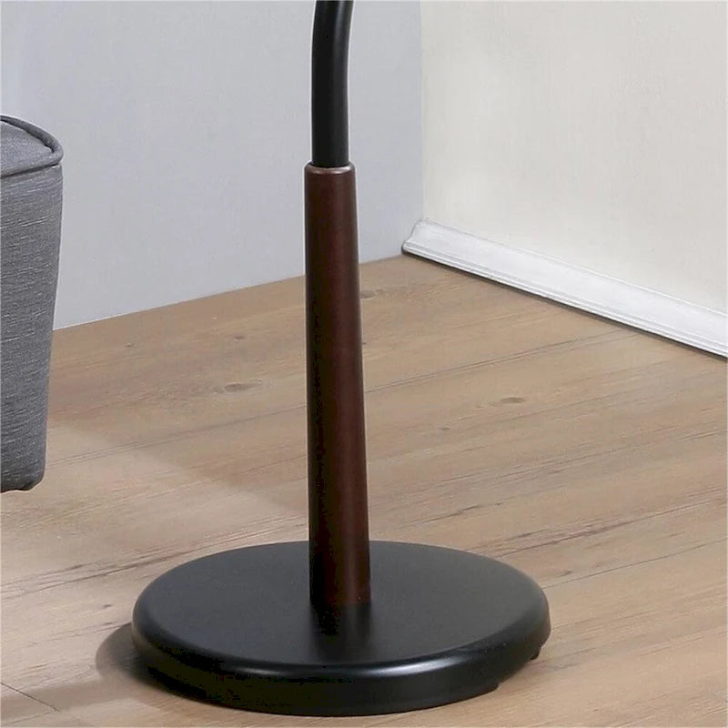 Black Branch-Style Standing Coat Rack with 9 Hooks, Metal & Wood