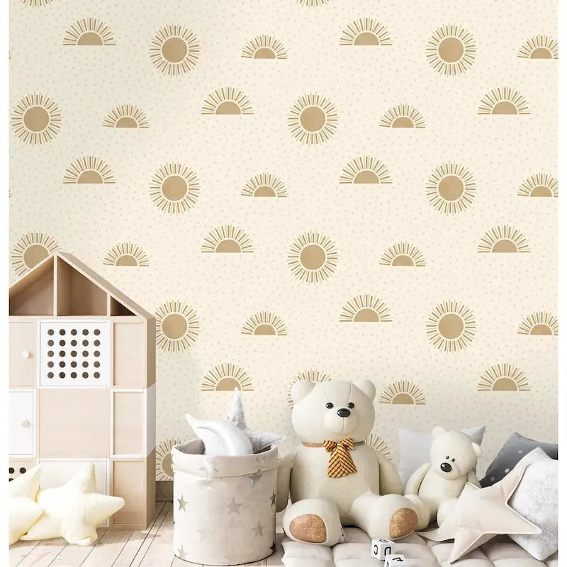 Papel pintado sin pegamento Boho Sunbeam - 396 pulg. x 20.8 pulg.