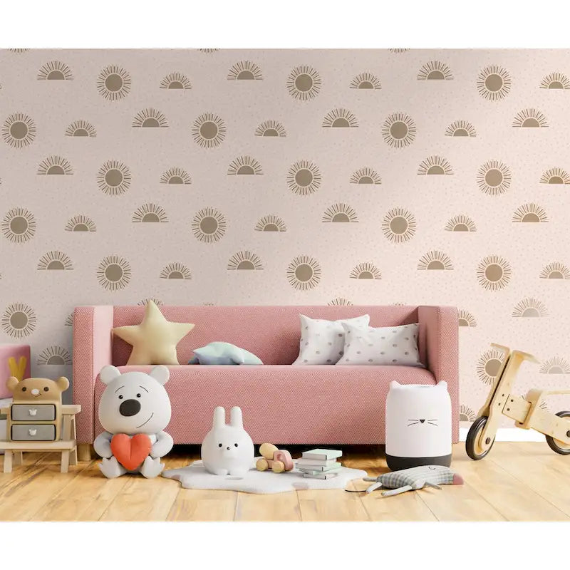 Papel pintado sin pegamento Boho Sunbeam - 396 pulg. x 20.8 pulg.
