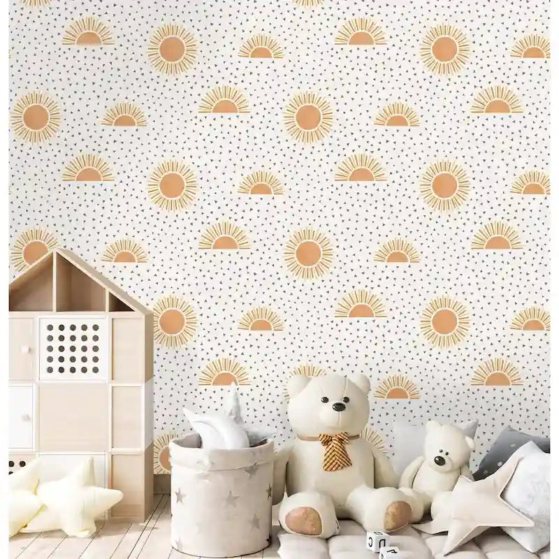 Papel pintado sin pegamento Boho Sunbeam - 396 pulg. x 20.8 pulg.