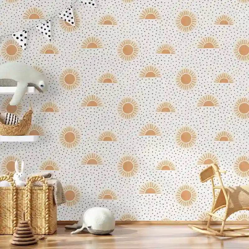 Papel pintado sin pegamento Boho Sunbeam - 396 pulg. x 20.8 pulg.