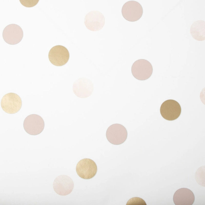 Dotty Polka Pink and Gold Wallpaper