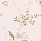 Papel pintado gris pizarra floral de jardín