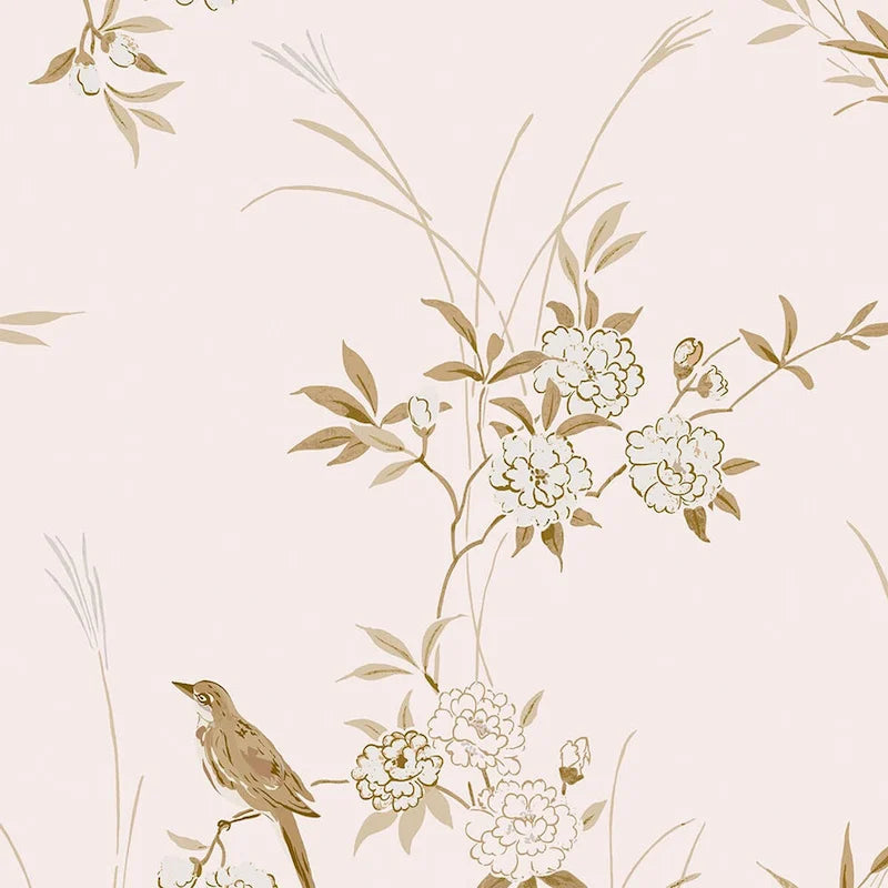 Papel pintado gris pizarra floral de jardín