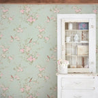 Papel pintado a rayas Harborough verde oliva