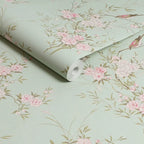 Papel pintado a rayas Harborough verde oliva