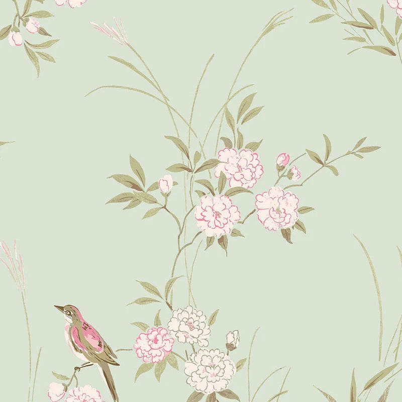 Papel pintado a rayas Harborough verde oliva